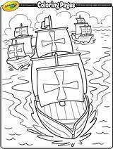 Columbus Pinta Ships Crayola Colombo Cristoforo Getcolorings Barco Colorare sketch template