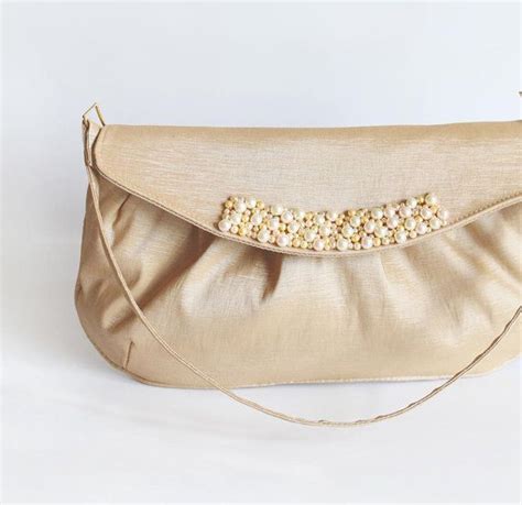 luxury golden beige clutch bag champaign pearl  ollegoria  beige clutches clutch bag