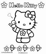 Coloring Kitty Hello Pages sketch template