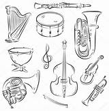 Orchestra Vector Symphony Set Stock Instruments Musical Illustration Instrument Depositphotos sketch template