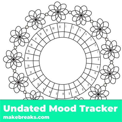 printable floral mood tracker  breaks
