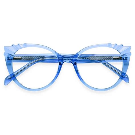 w2037 round cat eye blue eyeglasses frames leoptique