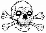 Skull Coloring Pages Crossbones Bones Drawing Skulls Kids Halloween Pirate Print Colouring Fire Printable Easy Cross Color Drawings Draw Arm sketch template