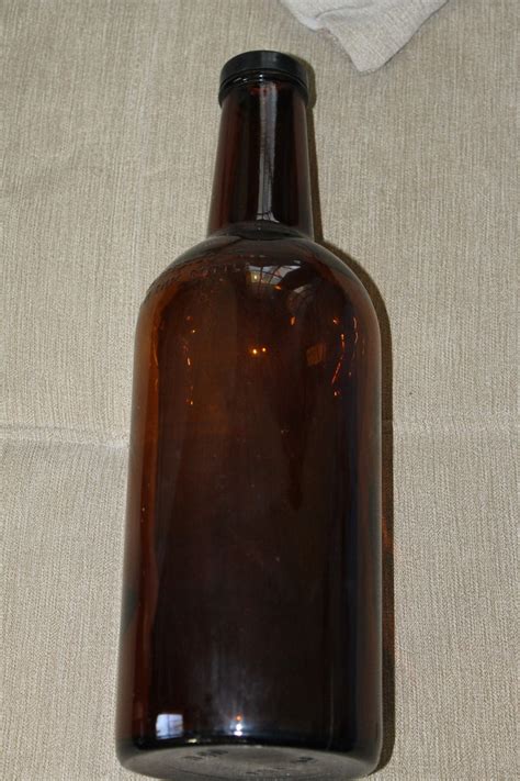 Large Vintage Amber Brown Glass Bottle Apothecary