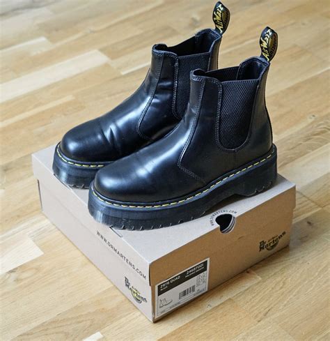 dr martens  quad black plata boot boots  koep pa tradera