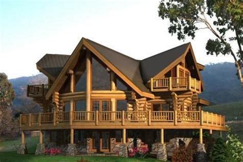 log house  wrap  deck log homes house design log home plans