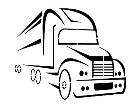 semi truck tractor trailer  wheeler custom stencil fast  etsy
