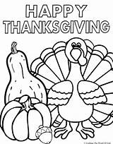 Coloring Thanksgiving Pages Happy sketch template