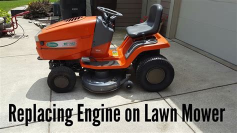 replacing  engine   lawn mower youtube