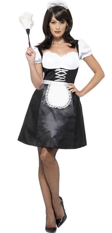ladies naughty french maid fancy dress costume