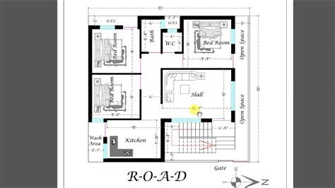 bedroom house plan  sq ft home    house plan  bhk house design dk  home