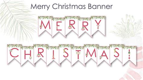merry christmas banner  printable  printable templates