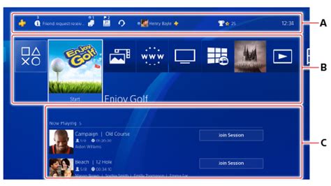 whats   home screen playstation users guide