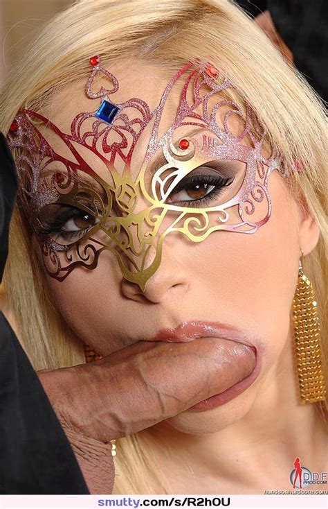 mask blowjob sexy blonde