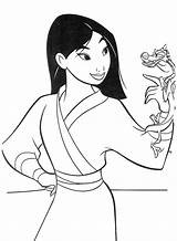 Mulan Coloring Princess Pages Disney Mushu Printable Popular sketch template