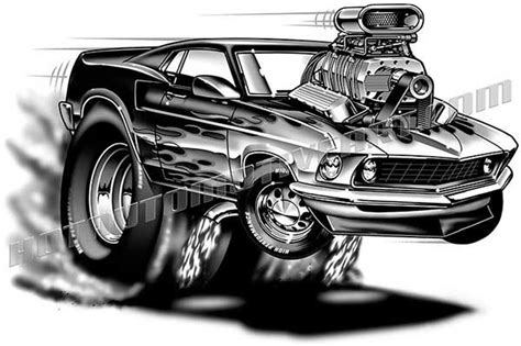 Pin On Muscle Car Cartoon Artwork