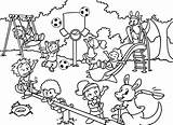 Speeltuin Kangoeroe Spelen Buiten Dieren Inkleuren Vakantie sketch template