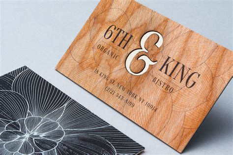 wooden business cards printed wood   natural  unique