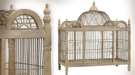 cage oiseau decorative en bois visuel