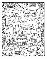 Gelukkige Verjaardag Colouring Bent Geweldig Raskrasil Voorbeeldsjabloon sketch template
