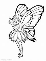 Fairy Coloring Pages Princess Girls Barbie Printable Mariposa Beautiful Print sketch template
