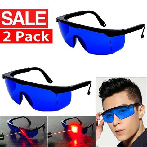 2pc Pro Laser Safety Glasses Eye Protection Goggles For Uv Lens Red