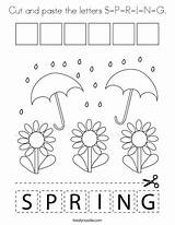 Coloring Spring Cut Paste Worksheets Activities Pages Twistynoodle sketch template