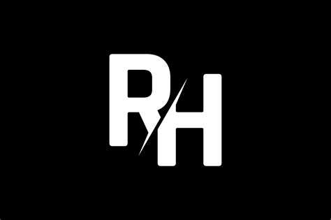 monogram rh logo design graphic  greenlines studios creative fabrica logo design  logo