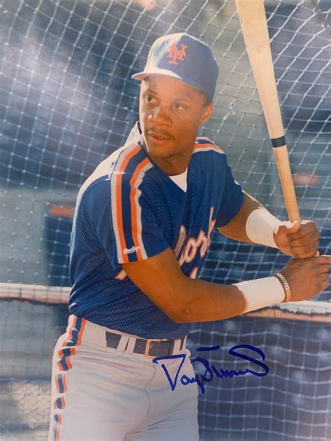 autographed darryl strawberry  mets framed xinch photo etsy