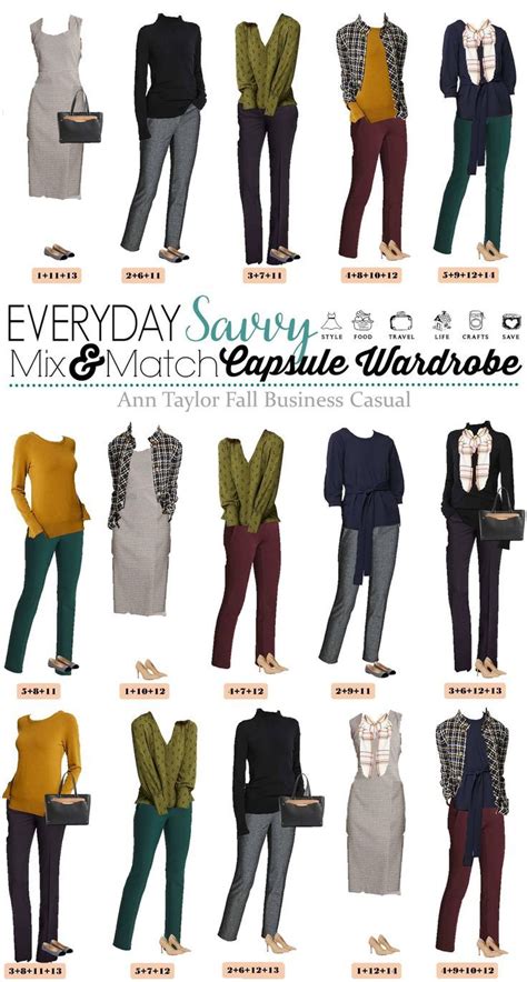 ann taylor business casual capsule wardrobe outfits for work mix