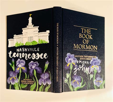 libro de mormon pintado  mano personalizado  el templo etsy