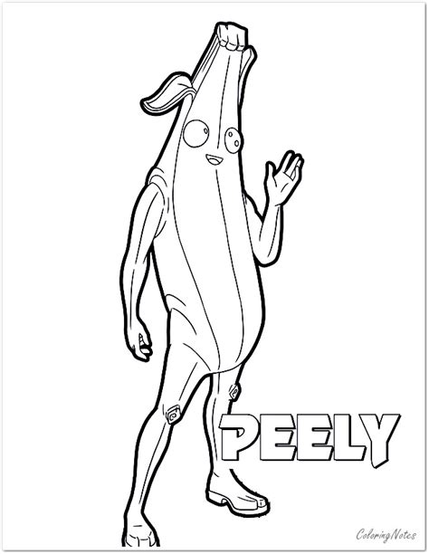 coloring pages fortnite peely thekidsworksheet