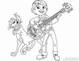 Coloring Coco Pages Disney Miguel Dante Movie Printable Pixar Guitar Family Characters Pdf Disneyclips Skeleton Mama Formidable sketch template