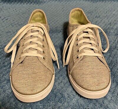 vans sneakers shoes gray lace   ortholite insole womens sz  ebay