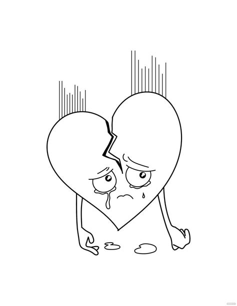 sad broken heart coloring page  illustrator  svg jpg eps png