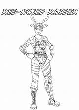 Fortnite Coloring Christmas Pages Skin Printable Deer Horns Raskrasil sketch template