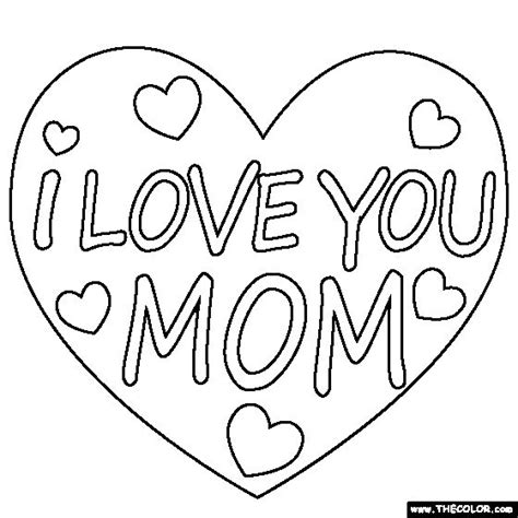 love  mom coloring page  hearts   shape   heart  words