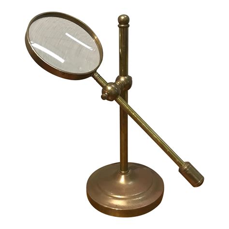Vintage Brass Magnifying Glass On Stand Chairish