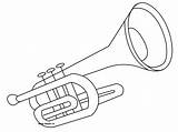 Trumpet Coloring Drawing Pages Instrument Instruments Cartoon Musical Brass Trumpets Kids Music Printable Woodwind Drawings Color Sketch Objects Sheets Thedrawbot sketch template