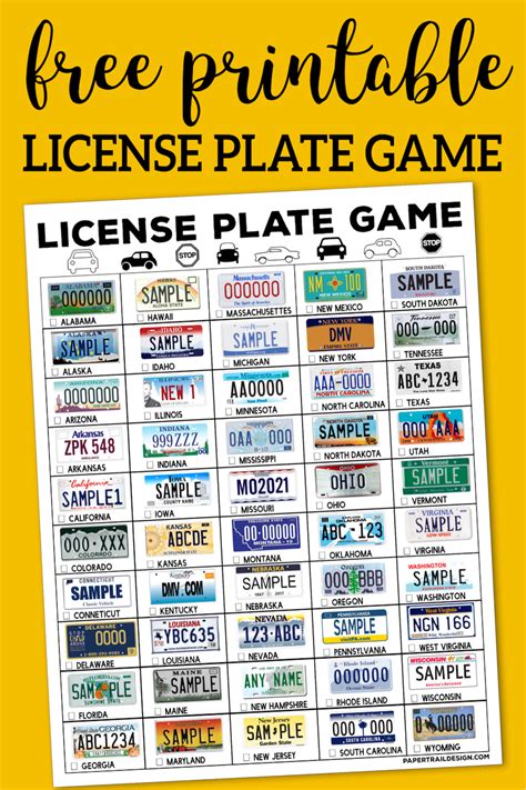printable license plate game printable world holiday