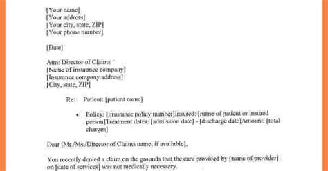 medical claim appeal letter template resume letter