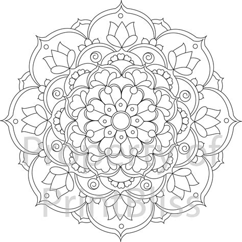 flower mandala printable coloring page