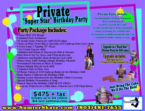 private birthday parties