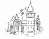 Houses Colouring Colorear Mansiones sketch template
