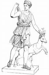 Artemis Goddess Mythology Myths sketch template