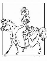 Coloring Horse Princess Riding Drawing Kids Sidesaddle Getdrawings Kid sketch template