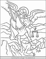 Coloring Archangel Michele Catholic Thecatholickid Colorare Arcangelo Heilige Disegni Heiligenbilder Archangels sketch template