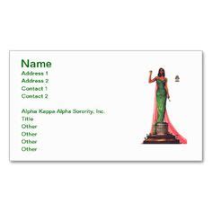 aka business card ideas sorority pink  green alpha kappa alpha