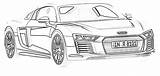 Coloring Car Sports Pages Print Audi Kids sketch template