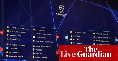 Champions League Group Stage Draw As It Happened Football The